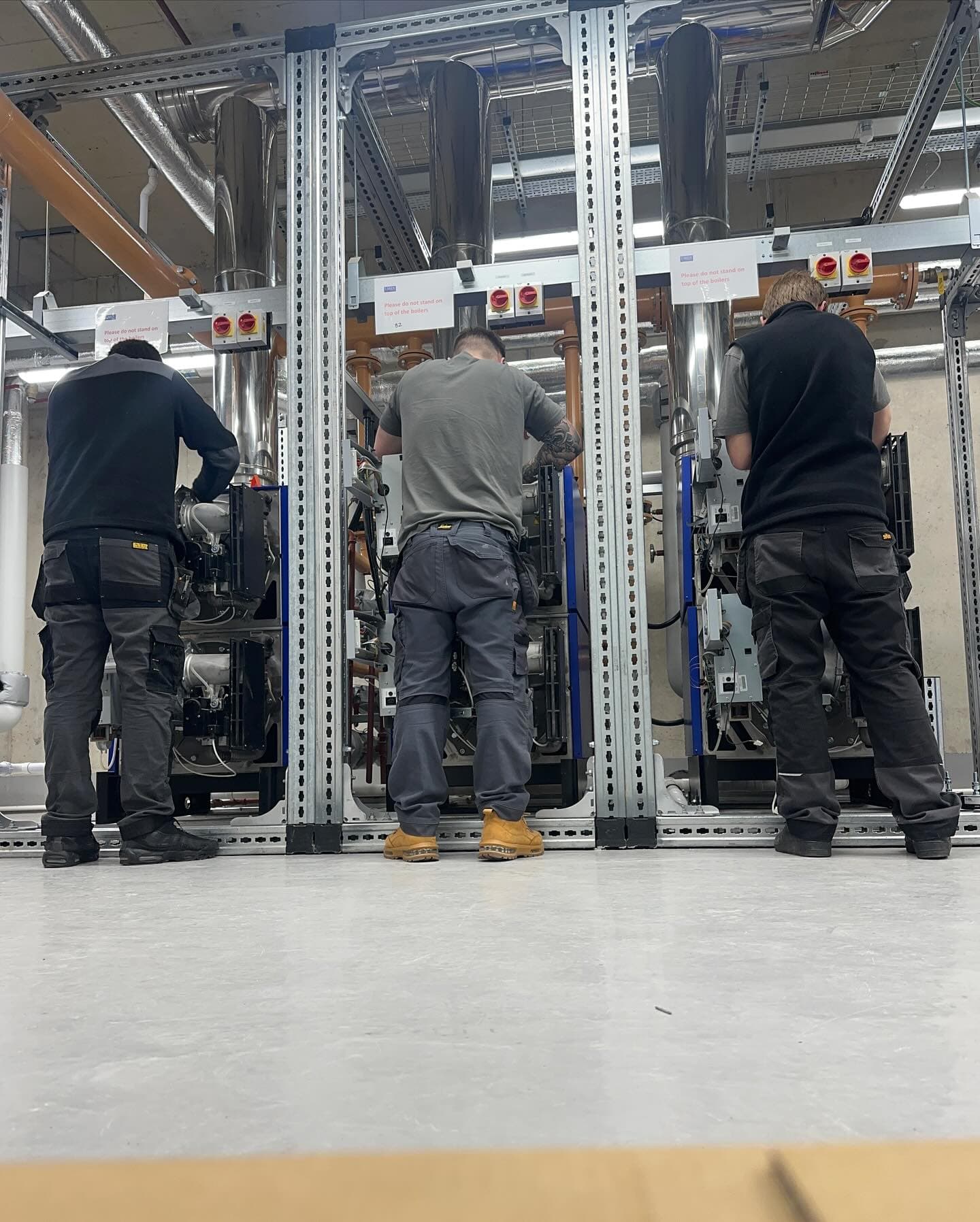 Strip-down service in progress on six Hamworthy Modumax commercial boilers