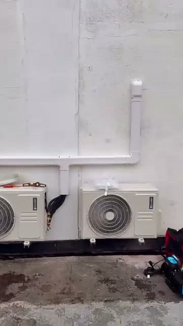 Clivet commercial air conditioning condenser unit being connected by Spitfire Commercial