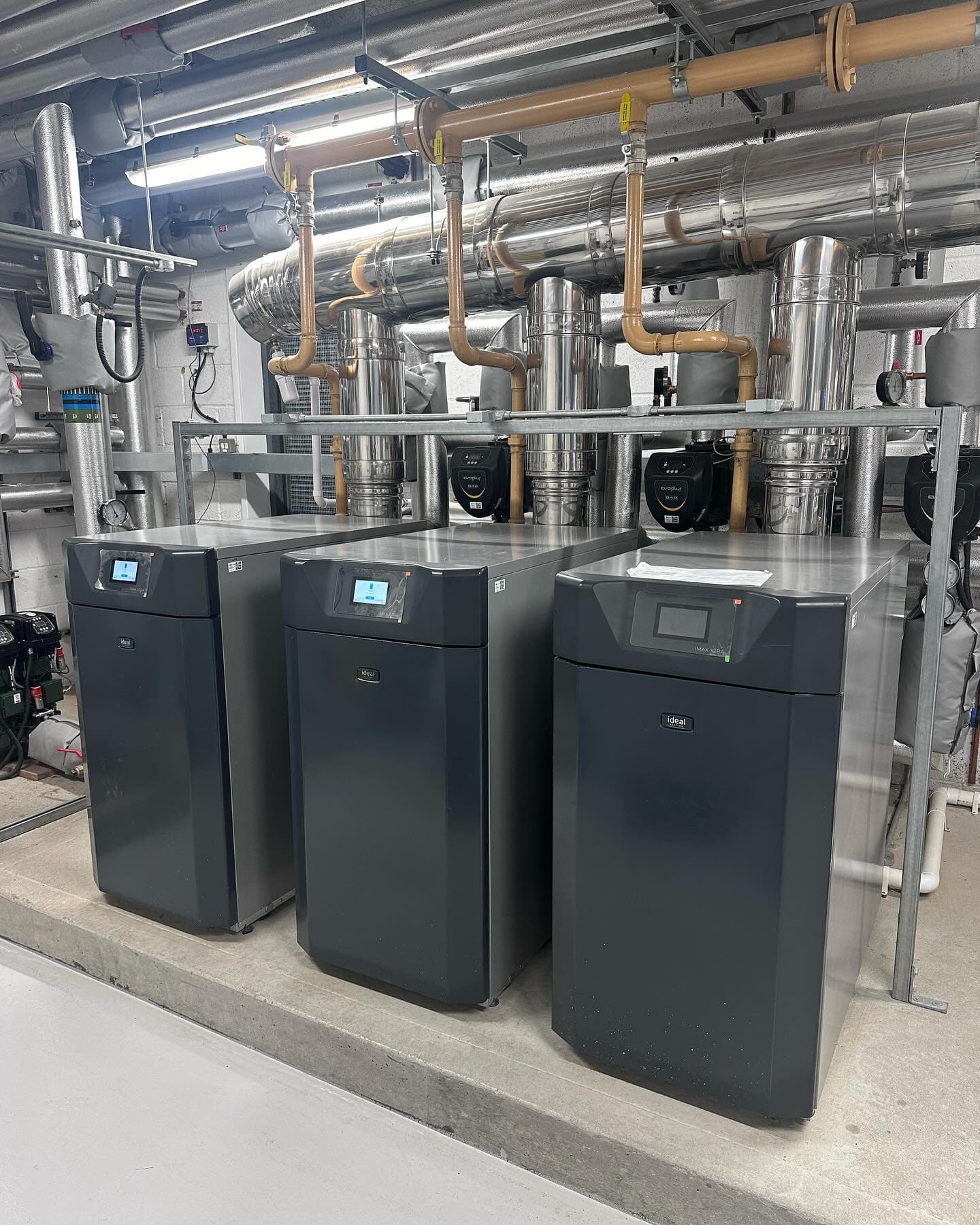 Three Ideal IMAX XTRA commercial boilers at a care home on a first-year annual service